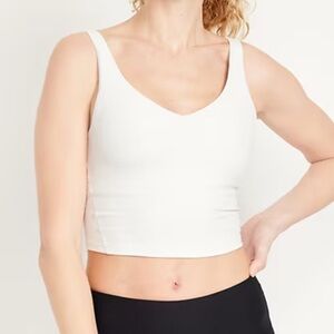 Old Navy Light Support PowerSoft Ribbed Longline Sports Bra/Cropped Tank Top